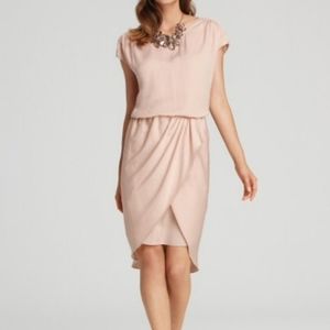 BCBGMAXAZRIA Aurora Draped Dress In Bare Pink